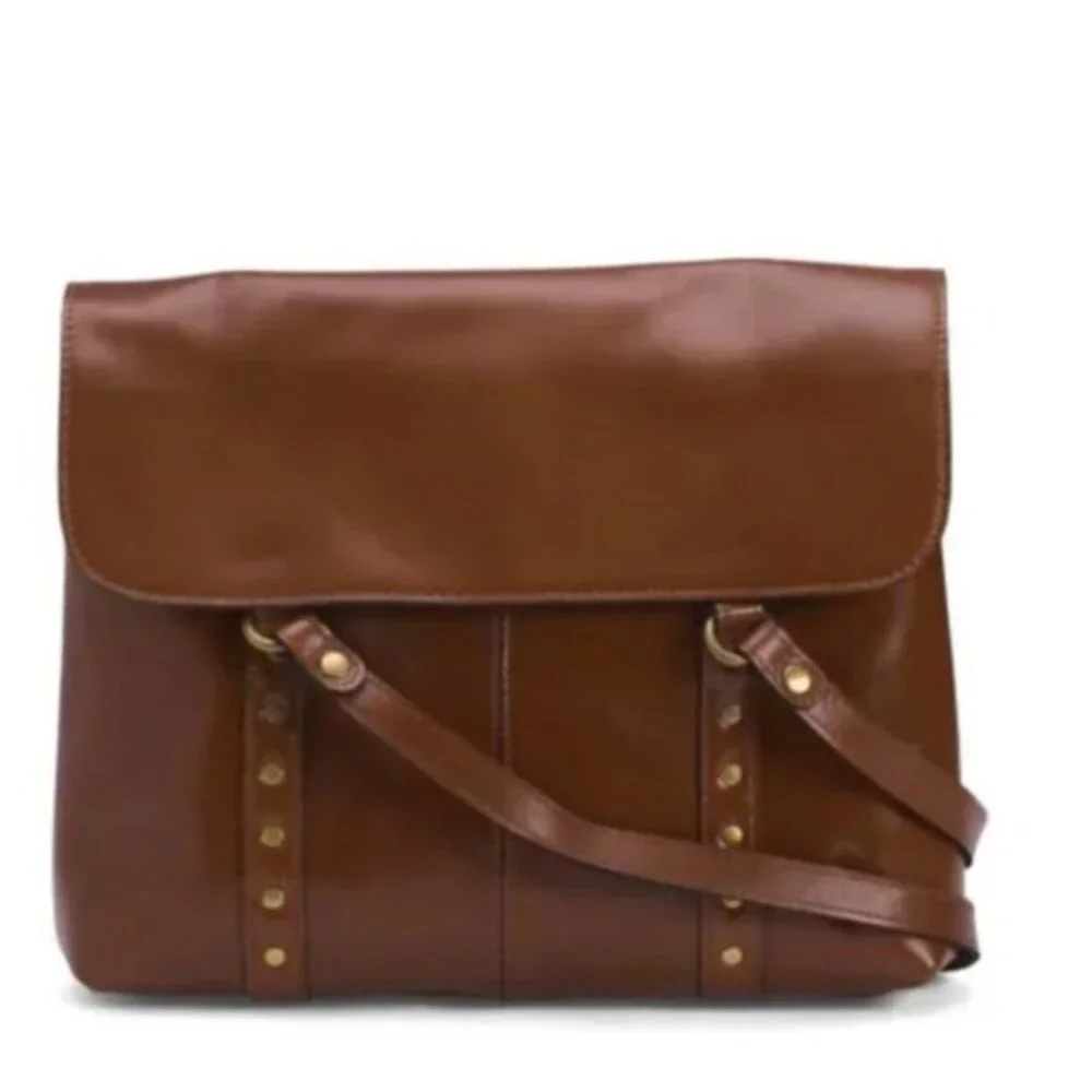 PATRICIA NASH Tan Heritage Leather Amersham Multi Pocket Messenger Bag
